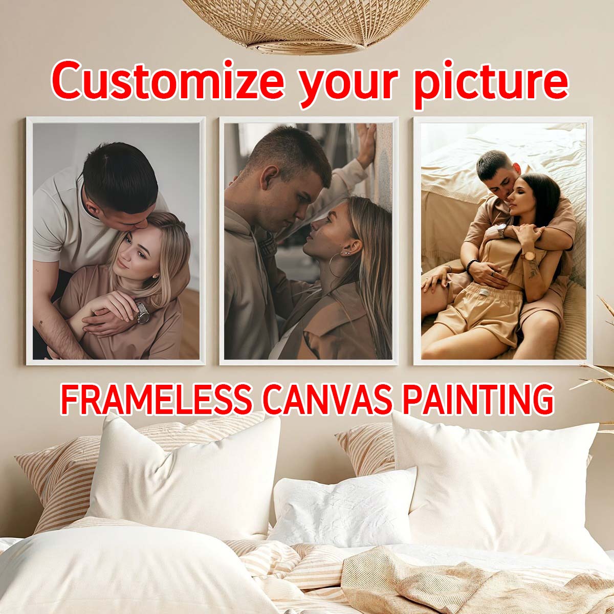 Photo Frame Baby - Triptych - 2D custom photo wooden