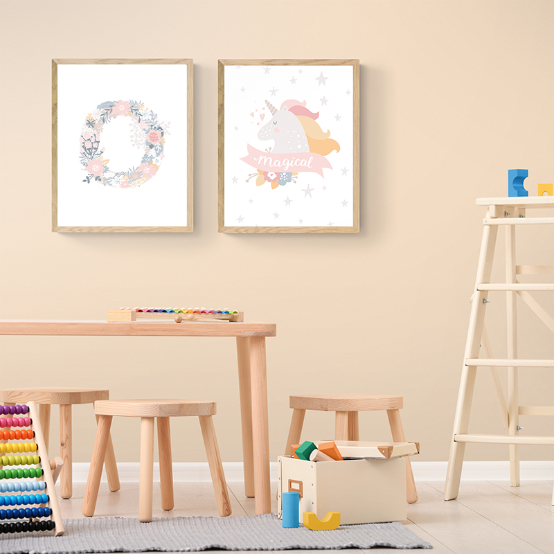 1PC frameless Floral Alphabet  - Baby Nursery Pink ulasan dan harga