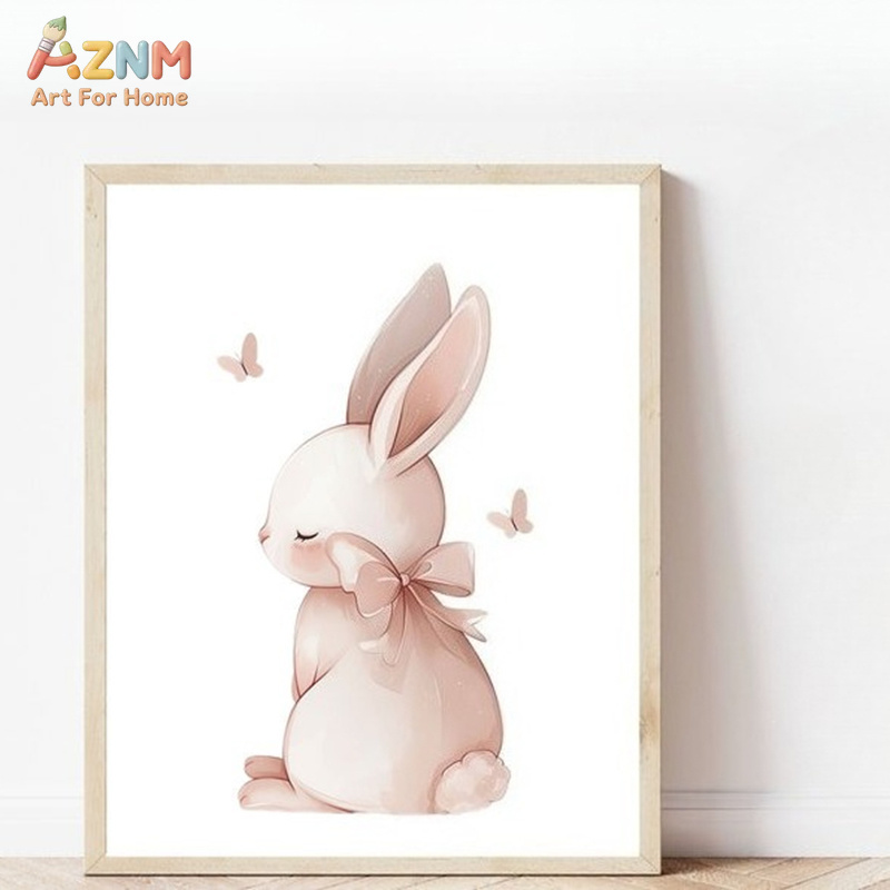 AZNM Soft Pink Watercolor Bunn - Baby Nursery Pink ulasan dan harga