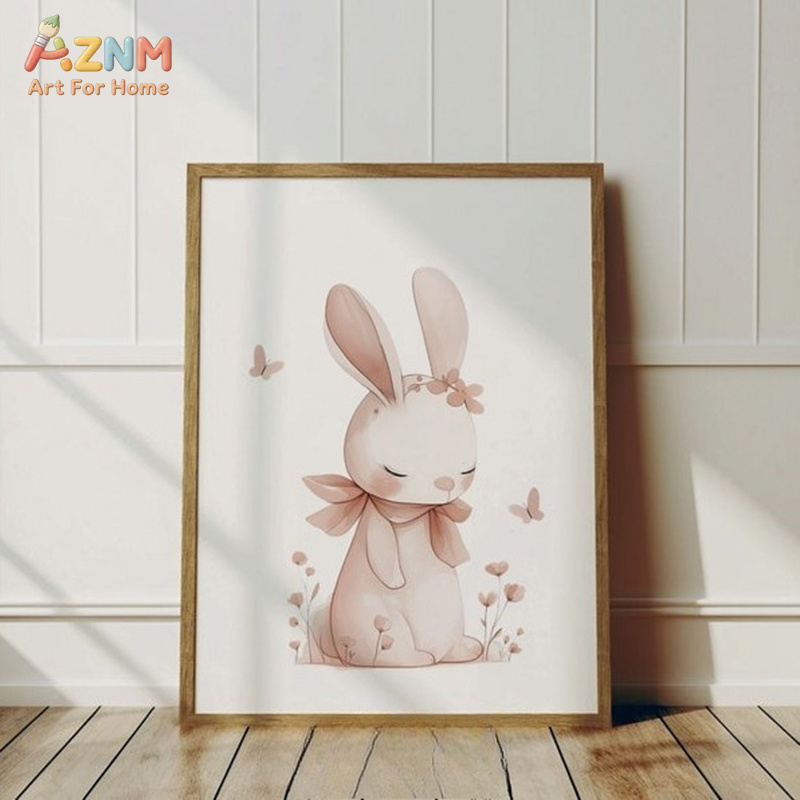 AZNM Soft Pink Watercolor Bunn - Baby Nursery Pink ulasan dan harga