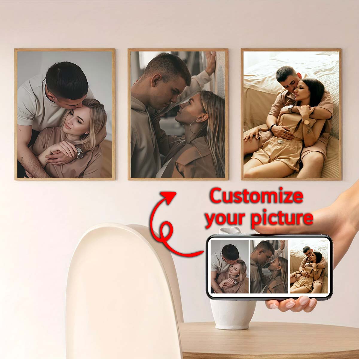 Triptych - 2D custom photo woo - Photo Frame Baby ulasan dan harga
