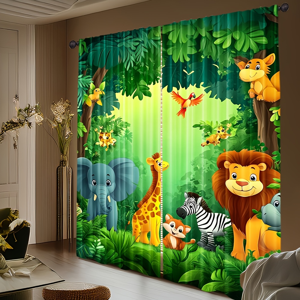 2pcs Cartoon Animal Curtains J - Baby Nursery In Hospital ulasan dan harga