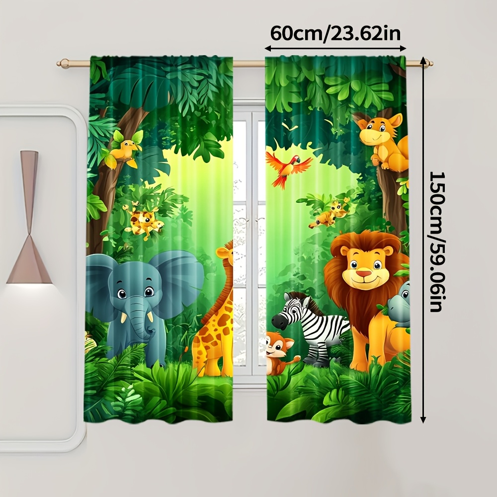 2pcs Cartoon Animal Curtains J - Baby Nursery In Hospital ulasan dan harga