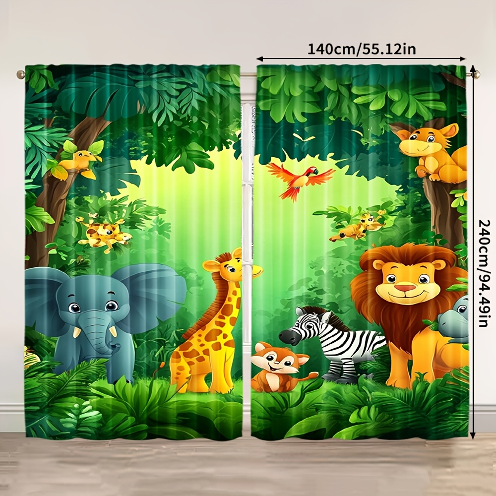 2pcs Cartoon Animal Curtains J - Baby Nursery In Hospital ulasan dan harga