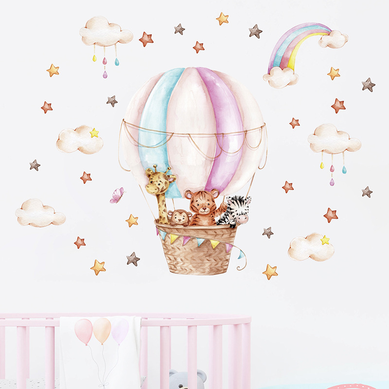 Watercolor Pink Hot Airballoon - Baby Nursery Pink ulasan dan harga