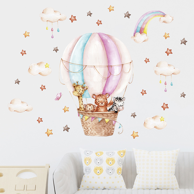Watercolor Pink Hot Airballoon - Baby Nursery Pink ulasan dan harga