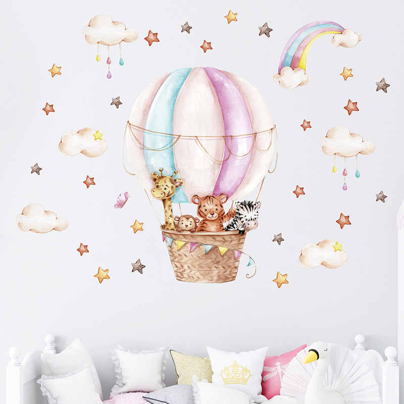 Watercolor Pink Hot Airballoon - Baby Nursery Pink ulasan dan harga