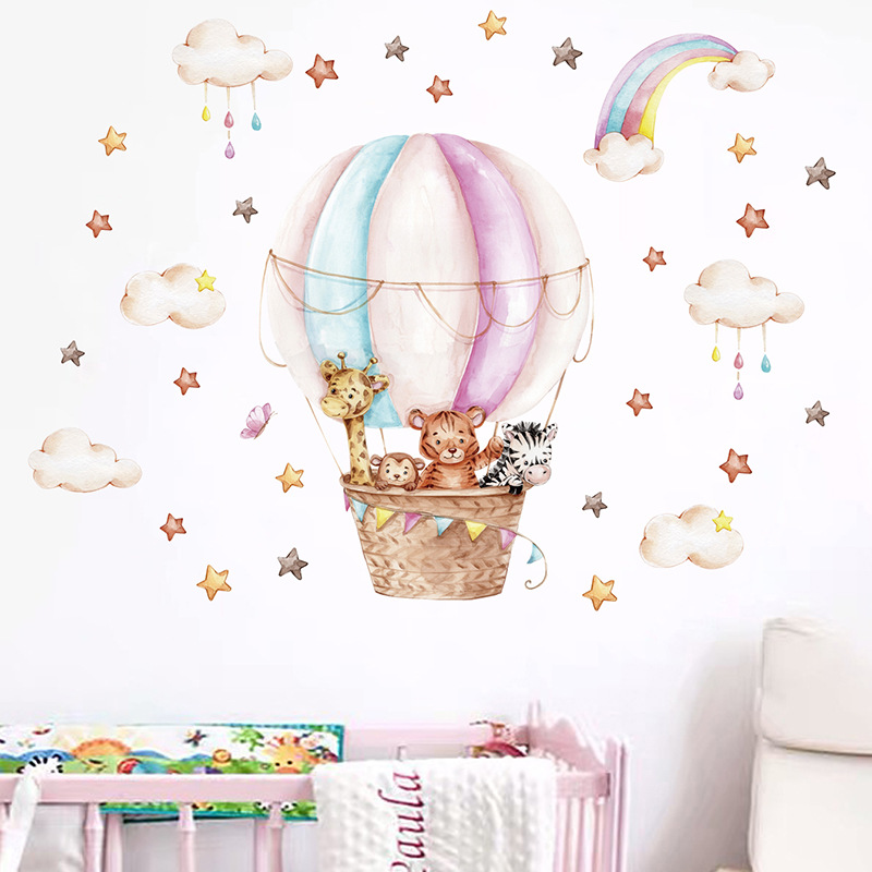 Watercolor Pink Hot Airballoon - Baby Nursery Pink ulasan dan harga