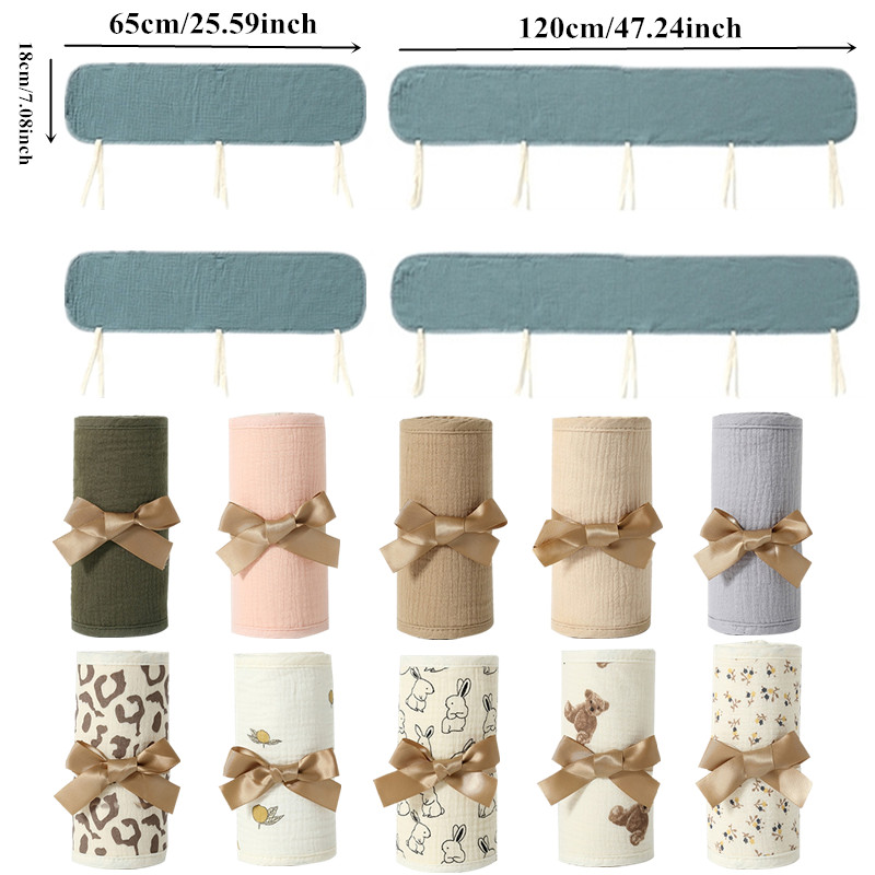 4 PCs Cotton Baby Bed Bumpers  - Bed Rail Toddler ulasan dan harga