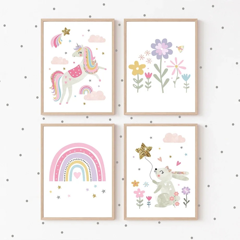 Pink Unicorn Rabbit Rainbow Cl - Baby Nursery Pink ulasan dan harga