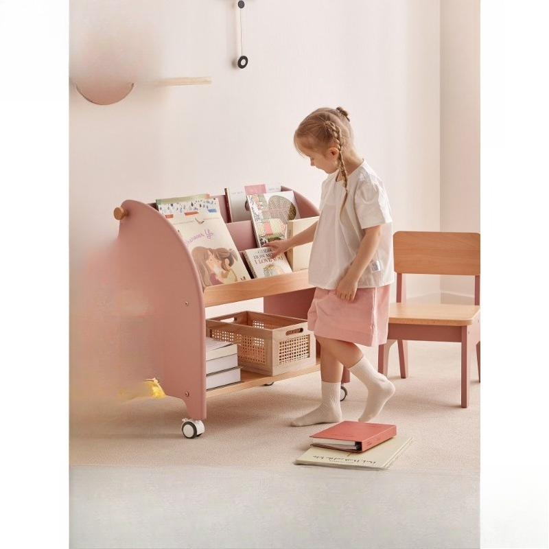 Solid wood bookshelf Floor-to- - Baby Bookshelf Small ulasan dan harga