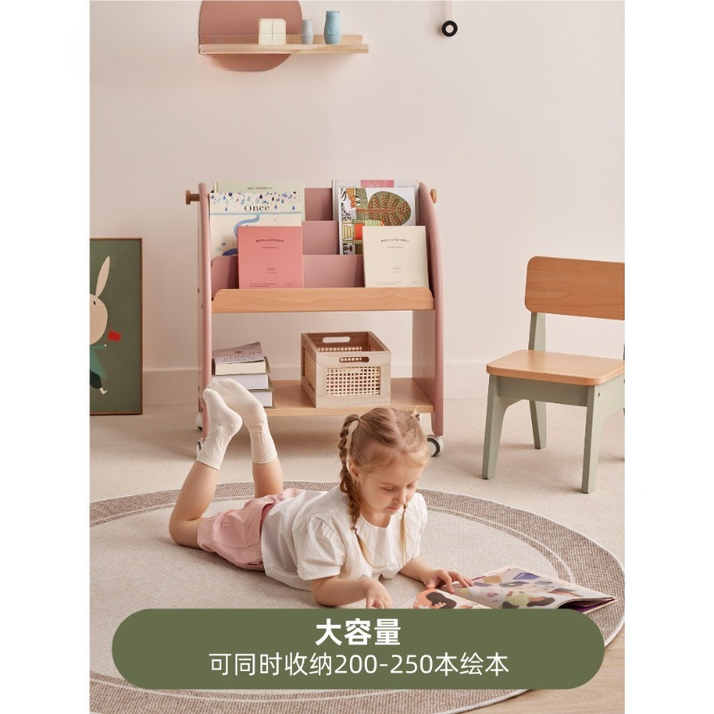 Solid wood bookshelf Floor-to- - Baby Bookshelf Small ulasan dan harga