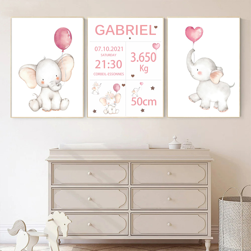 Pink Baby Customized Name Date - Baby Nursery Pink ulasan dan harga