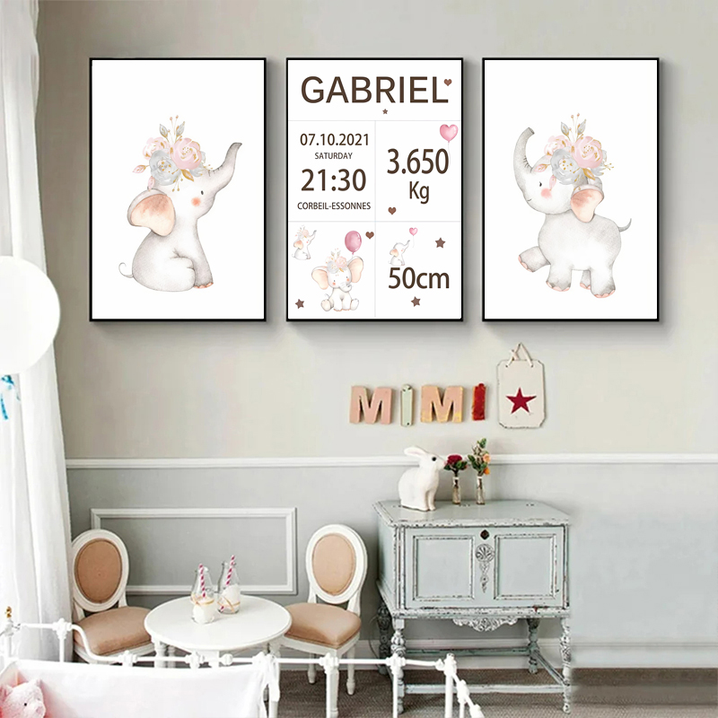 Pink Baby Customized Name Date - Baby Nursery Pink ulasan dan harga